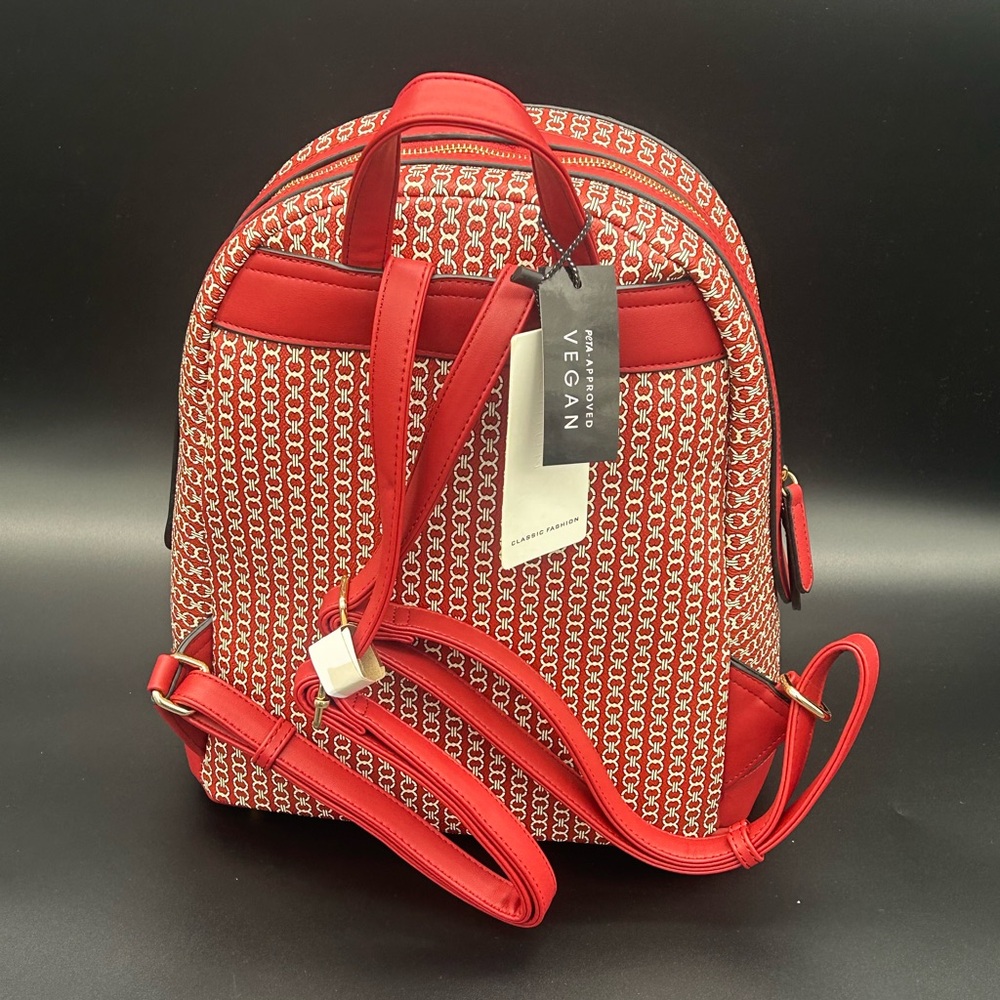 Red Patterned Women's Backpack - Picture 2 of 3